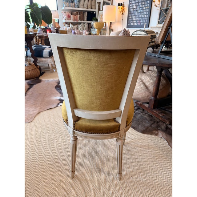 French 1940s Set of 6 Louis XVI Style Accent Side Chairs For Sale - Image 3 of 7