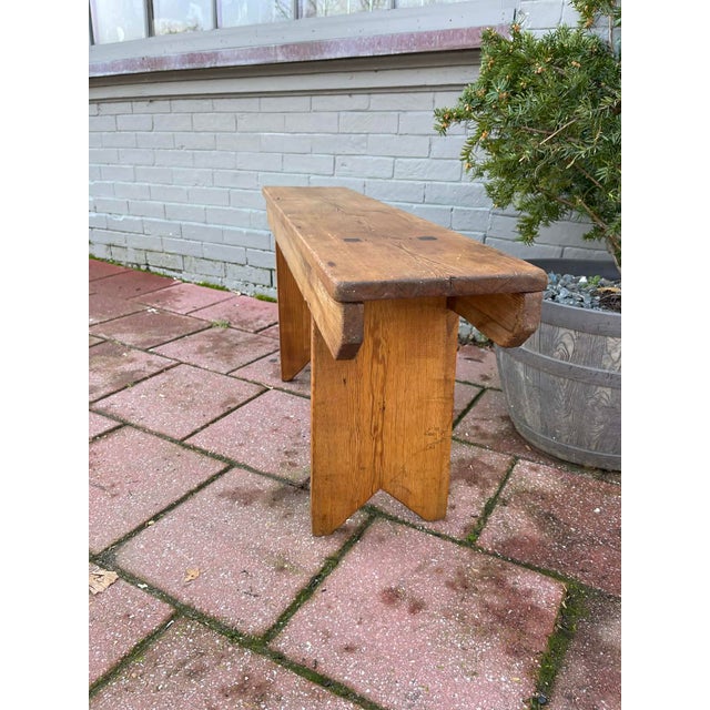 Farmhouse Antique English Country Pine Bench, C 1860. For Sale - Image 3 of 8