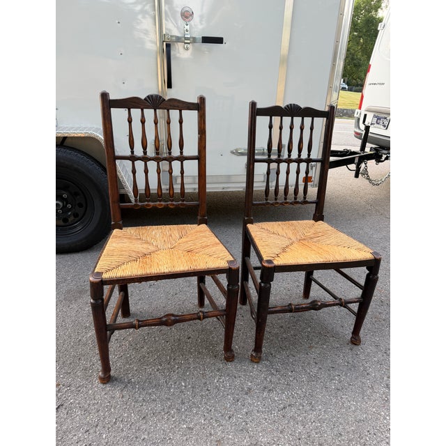 English Antique English Spindle Back Chairs For Sale - Image 3 of 16