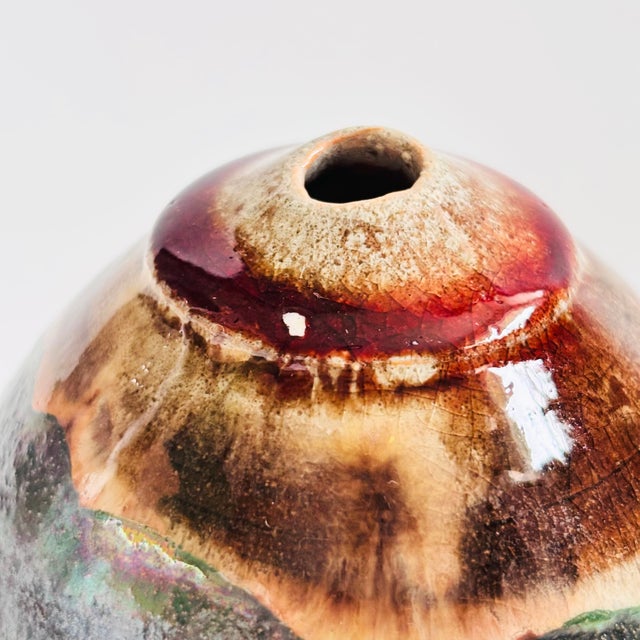 Raku Pottery Bud Vase For Sale In San Francisco - Image 6 of 9