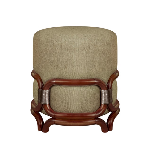 Beige Stefan Stool by Wood Tailors Club For Sale - Image 8 of 10