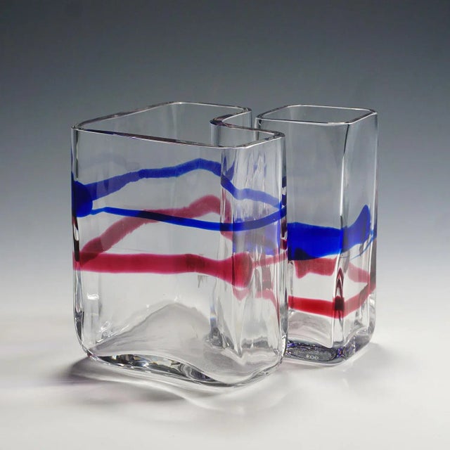 Late 20th Century Art Glass Vases by Erick Hoeglund for Vrigstad Glassworks Ca. 1980s For Sale - Image 5 of 10