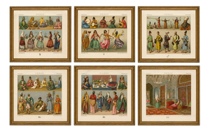 Albert Charles Auguste Racinet, Persian Costume & Interior, 1888, Chromolithograph, Set of 6