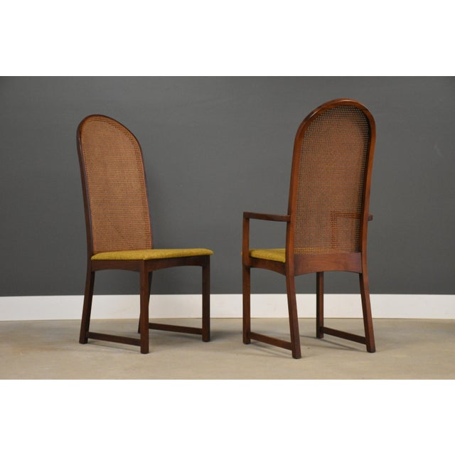 Walnut and Cane Dining Chairs by Milo Baughman - Set of 6 For Sale In Boston - Image 6 of 9