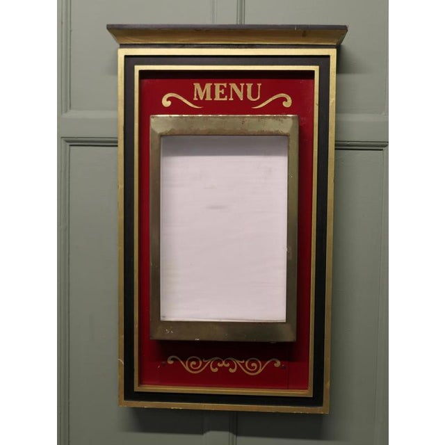 Hand Painted Brass Bistro Menu Board, 1960 For Sale - Image 3 of 8