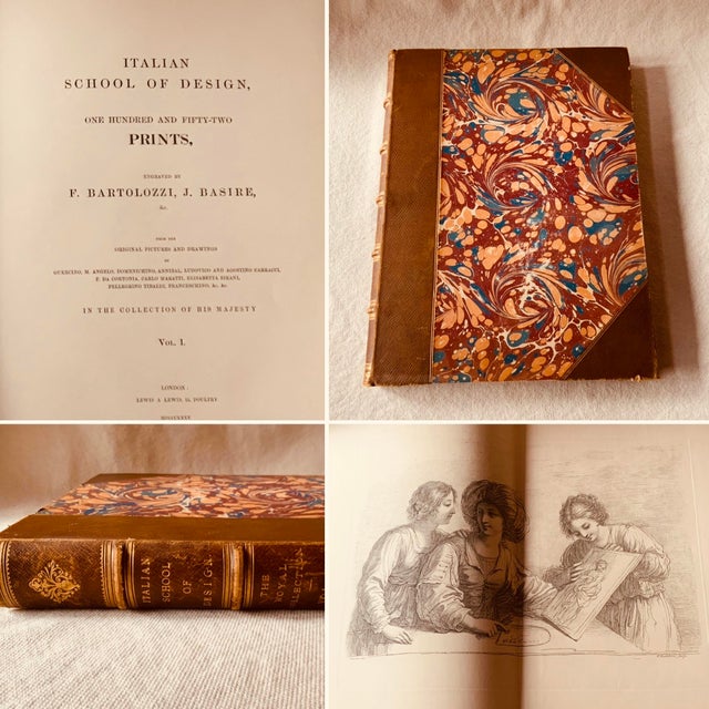 Rare Antique Books: Italian School of Design — 1835 British Royal Collection, Complete 2-Volume Set For Sale - Image 6 of 18