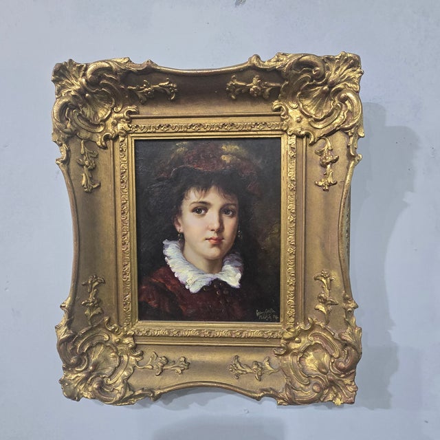 Jonny Gaston, Maria Jose Hernandez, 1974, Oil Painting on Board, Framed For Sale - Image 8 of 8