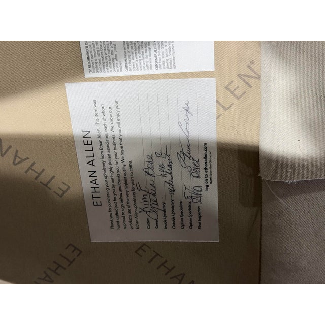 Ethan Allen Classic Upholstered Skirted Sofa With Nailhead Trim For Sale - Image 9 of 9