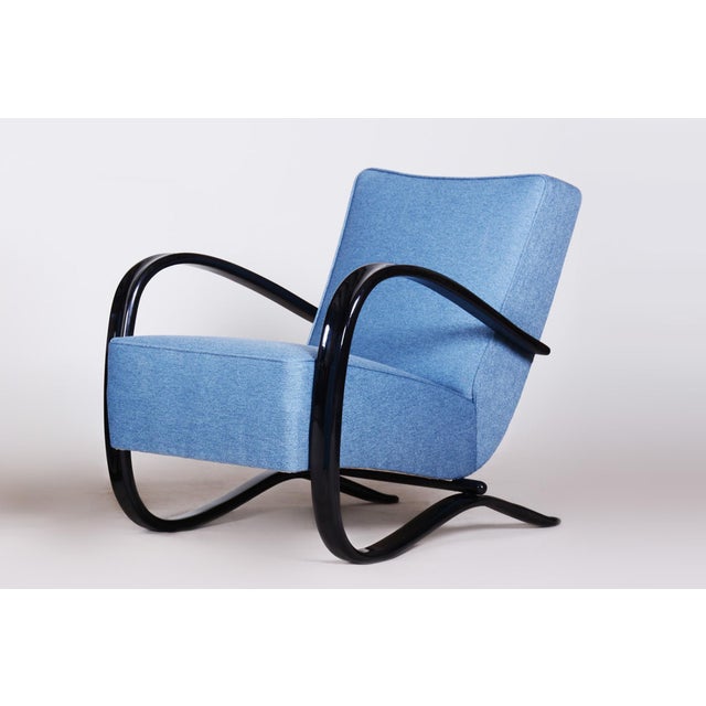 Czech Art Deco Beech Armchair attributed to J. Halabala for Up Zavody, 1930s For Sale - Image 10 of 10