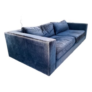Navy Blue Velvet Maxwell Rh Sofa For Sale