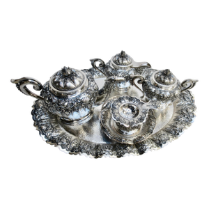 Indonesian 800 Silver Tea Set - Set of 5 Pieces