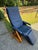 Vintage Nepsco Backsaver Bentwood Frame Reclining Chair With Blue Leather Upholstery Relax the Back For Sale In Seattle - Image 6 of 11