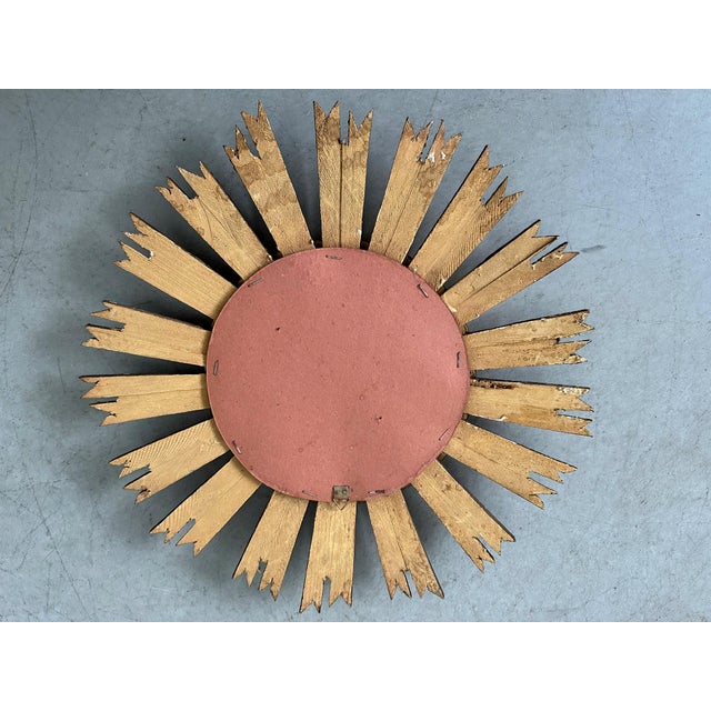 Vintage Convex Sunburst Mirror For Sale - Image 6 of 7