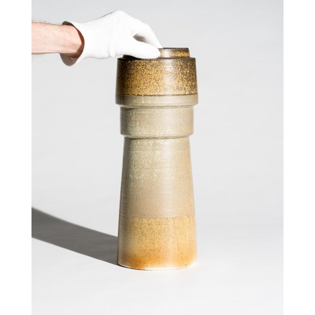 Salt-Fired Chamotte Porcelain Vase by Martin Schlotz, Germany, 2005 For Sale - Image 4 of 10