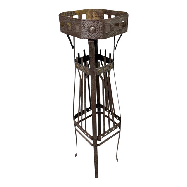 Art Nouveau Wrought Iron Plant Stand in the style of Wiener Werkstätte, 1890s For Sale