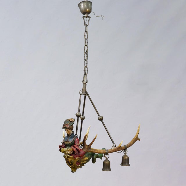 Antique Lusterweibchen of a Patrician Lady, Germany 1900 Item e8317 This finely crafted Lusterweibchen chandelier features...