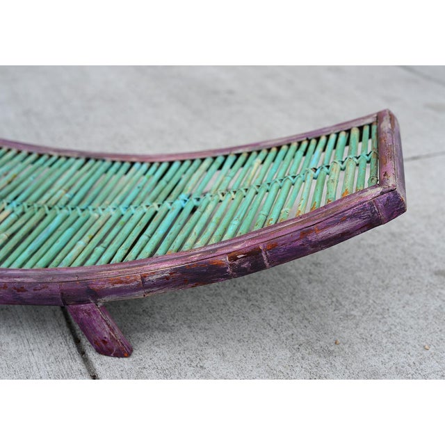 Brown Vintage Mid Century Modern Painted Bamboo Magazine Rack For Sale - Image 8 of 11