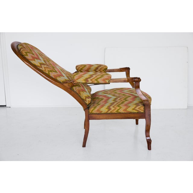 Italian Reclining Upholstered Armchair of Walnut, 19th Century For Sale - Image 10 of 18