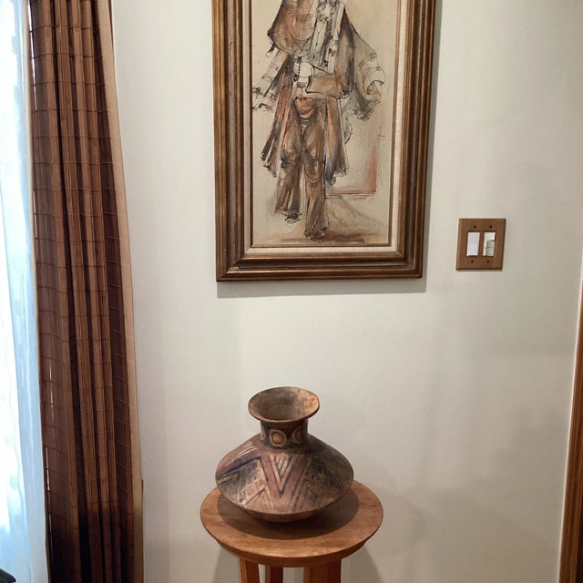 Antique Art Terracotta Polychrome Amphora Vessel For Sale - Image 12 of 13