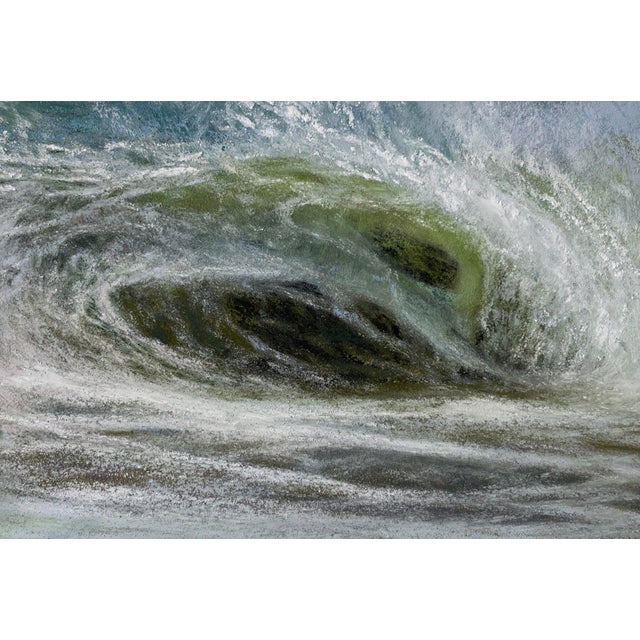 Ocean III by Elena Degenhardt | Soft Pastel on Paper of ocean waves and foam For Sale