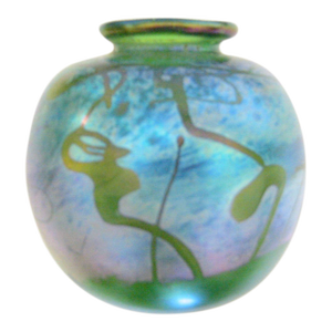 Loren Chapman California Artist Abstract Expressionist Signed Glass Vase