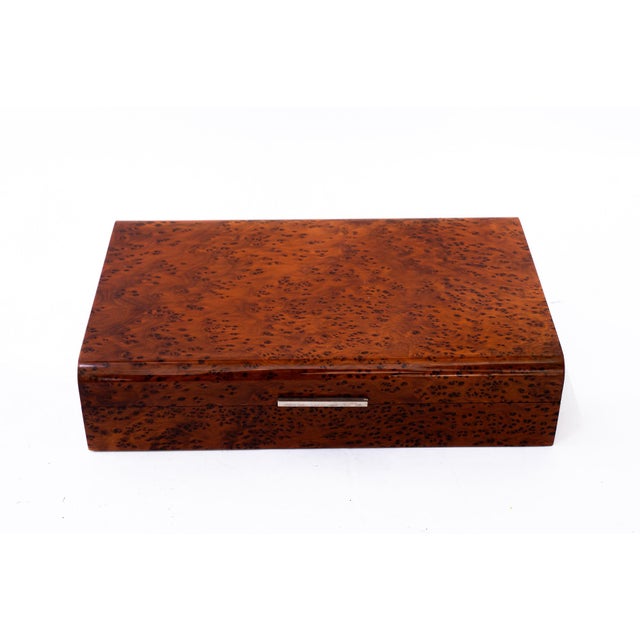 Maple wood cigarettes box vienna around 1950s Hand Shellac polished