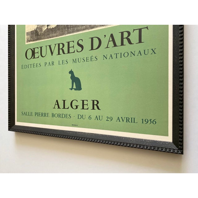 Demetrios Galanis Vintage 1956 Neoclassical Mourlot Lithograph Print Framed Art Deco Algiers Exhibition Poster " Basket of Fruit " 1924 For Sale - Image 17 of 18