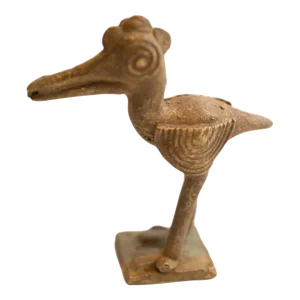 Vintage African Imperfect Crowned Bird Figurine