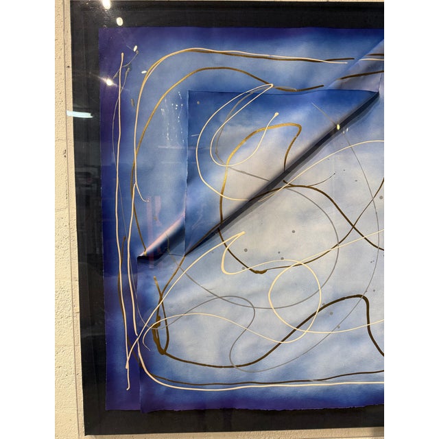 Large Scale Abstract Acylic on Paper Art Encased in Plexiglass, Signed by Artist For Sale - Image 9 of 17