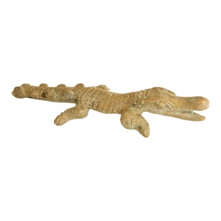 Vintage Bronze African Crocodile For Sale