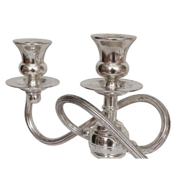 Late 20th Century Silver Plate Twisted Arm Candelabra, a Pair For Sale - Image 5 of 6