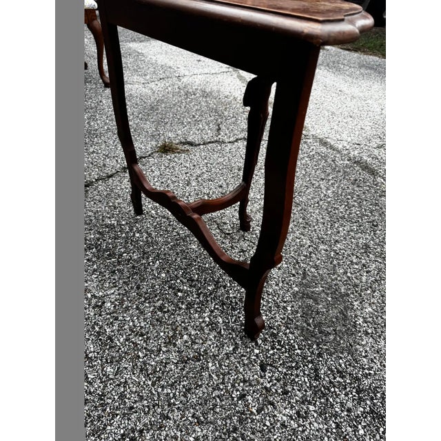 Early 20th Century Turn of the Century Figural Louis XV Style Demilune Table For Sale - Image 4 of 6
