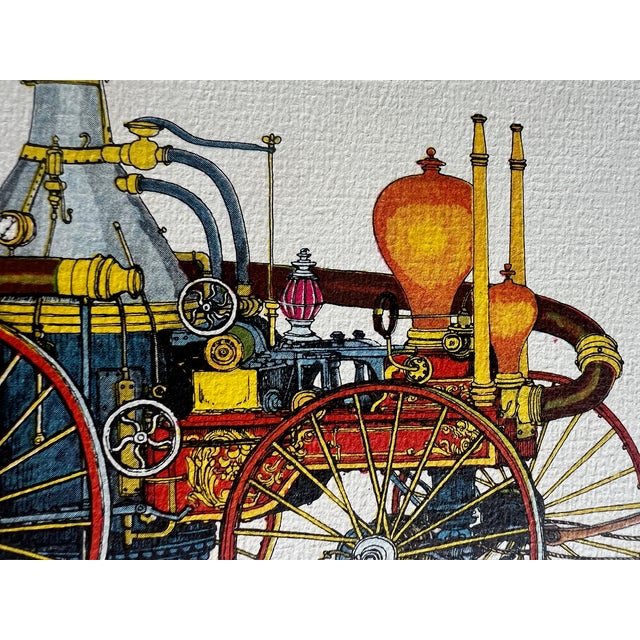 Late 20th Century Late 20th Century Anthony Cavo "Cleveland's Silsby Steamer" Historical Fire Engine Print For Sale - Image 5 of 8