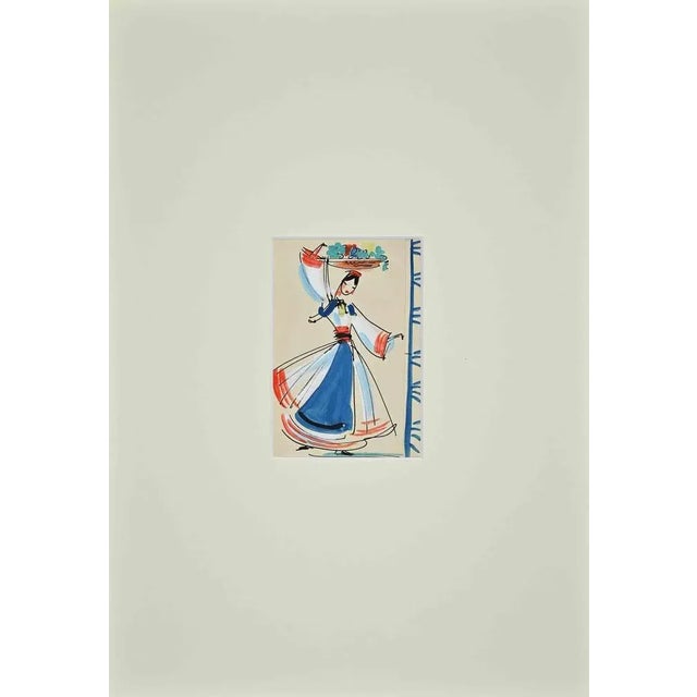 Andrea Preger, Woman Dancing, Original Drawing For Sale - Image 4 of 4