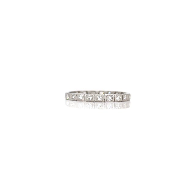 1920s Art Deco Platinum Single Cut Diamond Ring, Size 9.5 For Sale In Los Angeles - Image 6 of 10