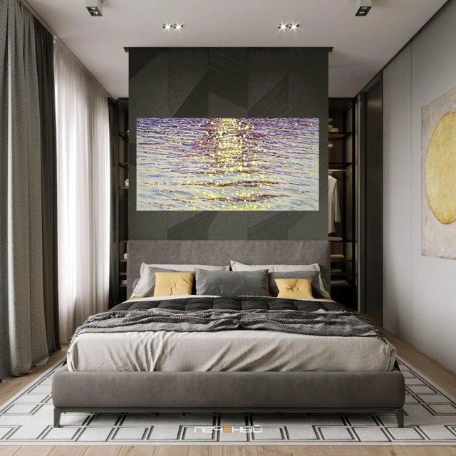 Golden Sparks of the Ocean.Modern Original Painting. Arts Bound For Sale - Image 4 of 12