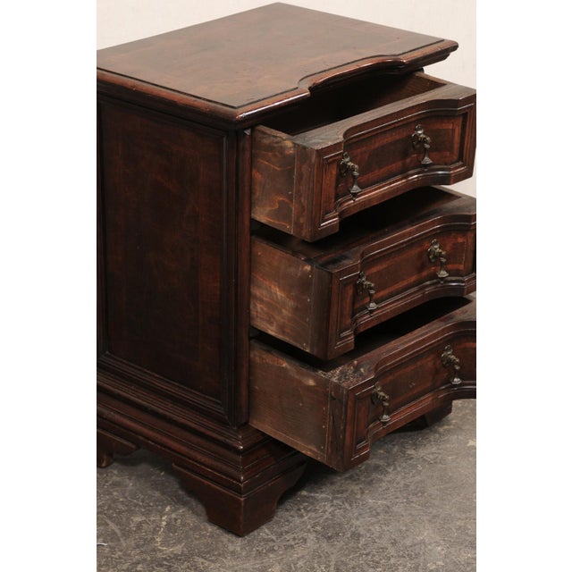 Brown Italian 19th C. Three Drawer Side Chest For Sale - Image 8 of 9