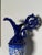 Baroque Embossed Cobalt Blue & Gold Ceramic Decorative Pitcher For Sale - Image 10 of 10