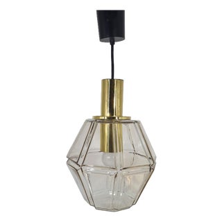 Mid-Century Modern Pendant Lamp in Faceted Glass from Glashütte Limburg, 1960s For Sale