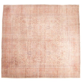 Vintage Distressed Oushak Carpet - 10′ × 10′6″ For Sale
