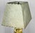 Ceramic Mid-Century Atomic Green & Gold Ribbon Candy Table Lamp W/ Fiberglass Shade For Sale - Image 7 of 13
