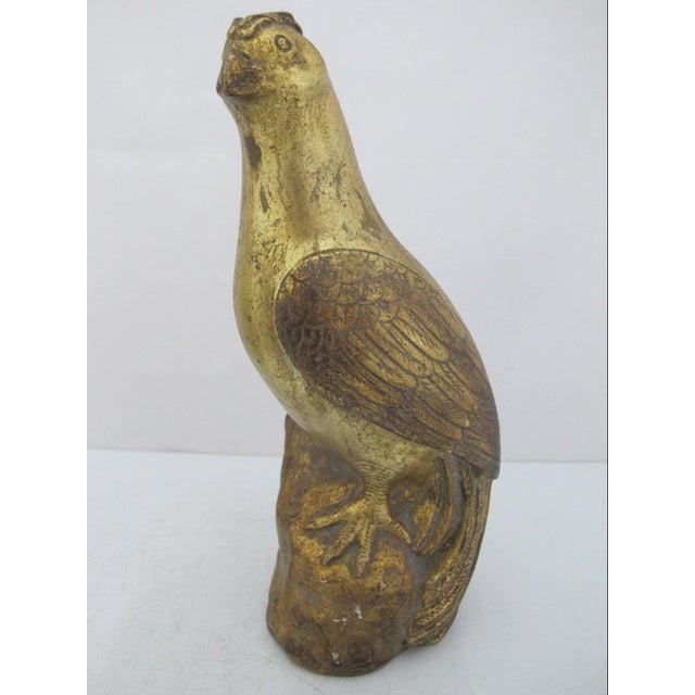 Borghese Italian Chalkware Gold Painted Quail Bird Mid Century Figurine Pair For Sale - Image 11 of 12