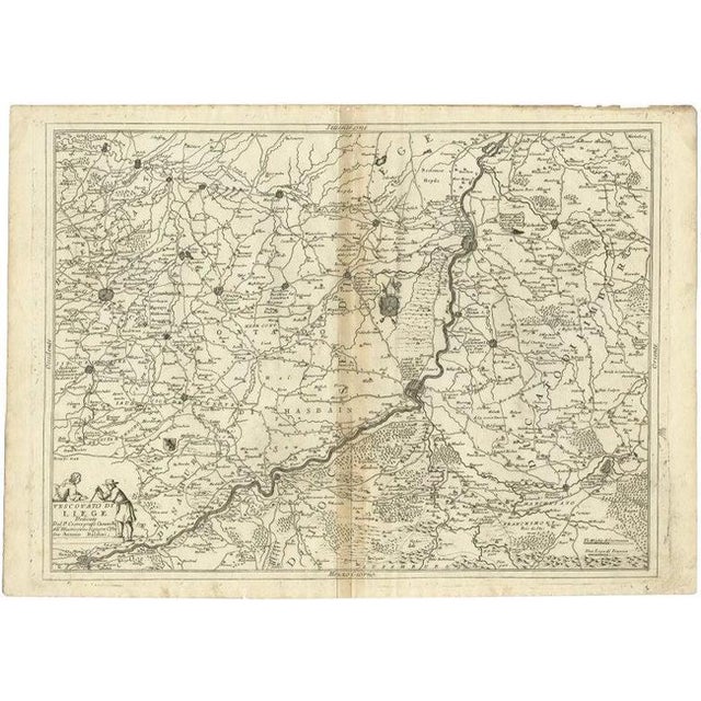 17th Century Antique Map of the Region of Liege by Coronelli, 1690 For Sale - Image 5 of 5