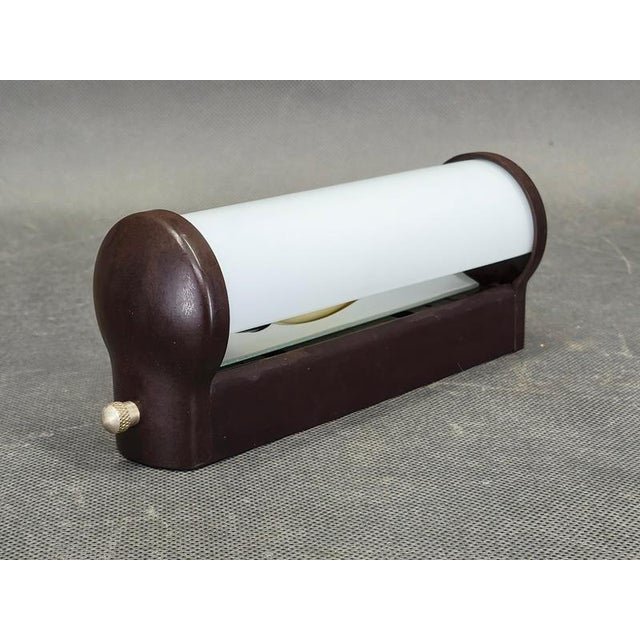 Art Deco Czech Bakelite and Milky Glass Wall Light, 1940s For Sale - Image 4 of 8