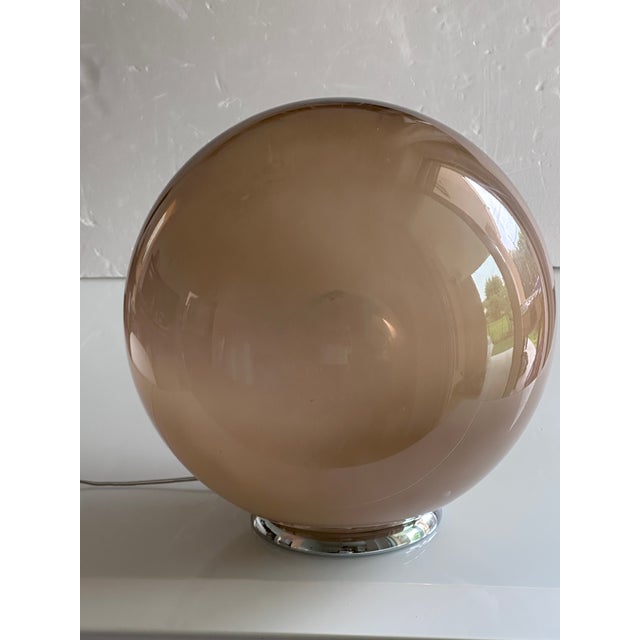 Brown Italian Table Lamp Murano Glass by SimoEng in Varnished Fume' For Sale - Image 8 of 17