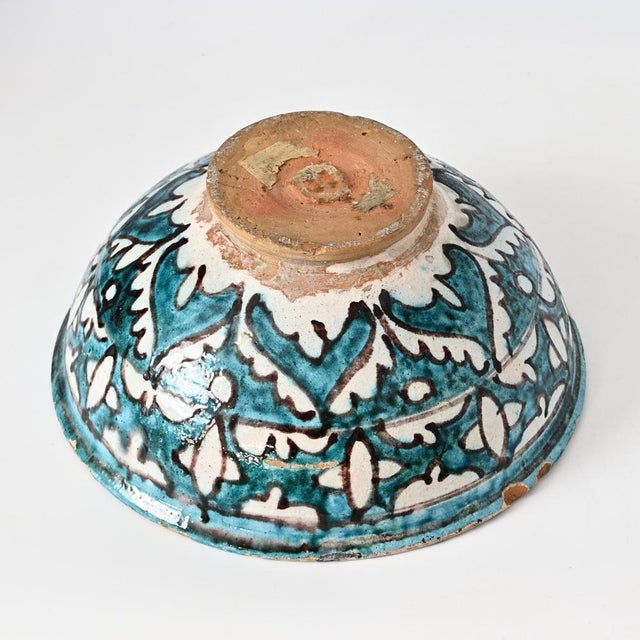 Turquoise Large Vintage Uzbek Pottery Bowl, 1950s For Sale - Image 8 of 10