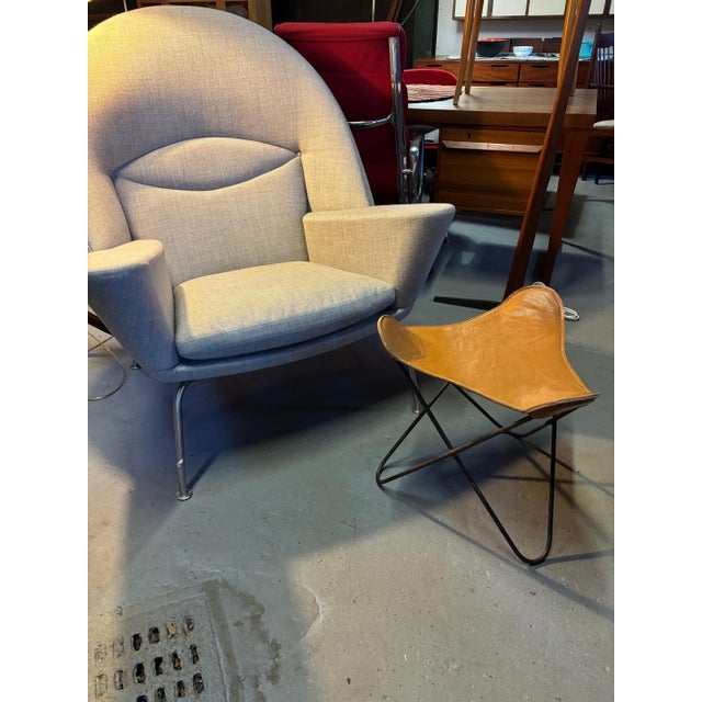 Black Hardoy Leather Butterfly Stool For Sale - Image 8 of 8