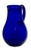Stunning Vintage Retro Art Deco Deep Cobalt Blue Hand Blown Art Glass Pitcher - Circa Mid 20th Century For Sale - Image 12 of 18
