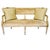 Late 20th Century Late 20th Century French Neoclassical Louis XVI Style Giltwood & Painted Settee With Champagne Velvet Upholstery For Sale - Image 5 of 10