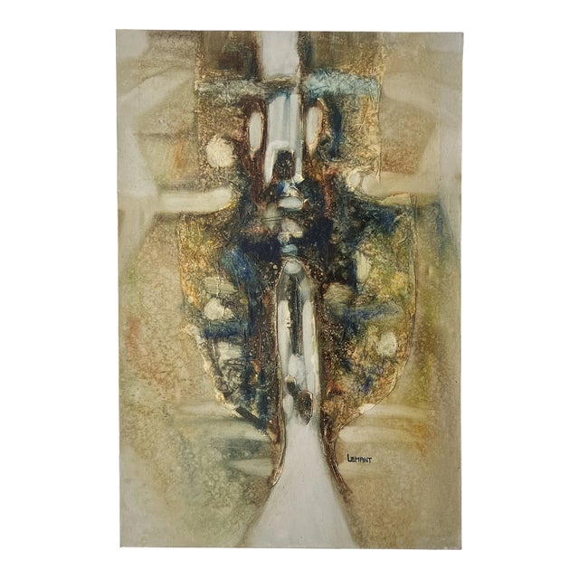 Modern American Abstract Oil on Canvas Painting Unframed Signed For Sale